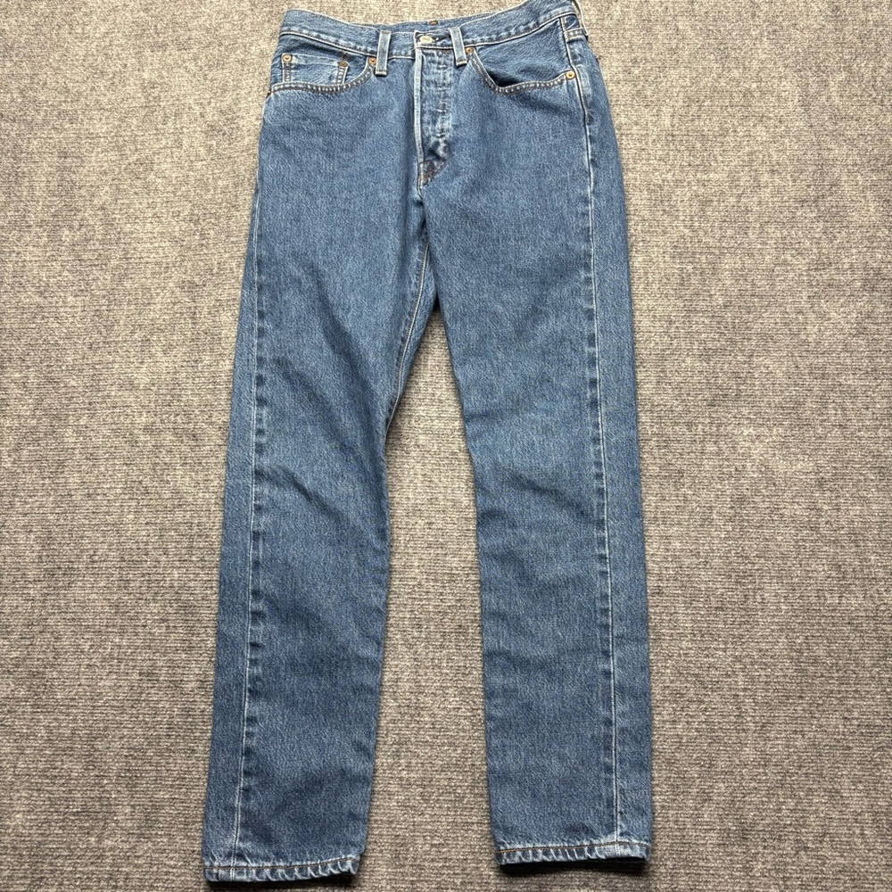 Levis Jeans Women 26x30 Blue 501 Skinny White Oak Cone Denim Selvedge Button Fly